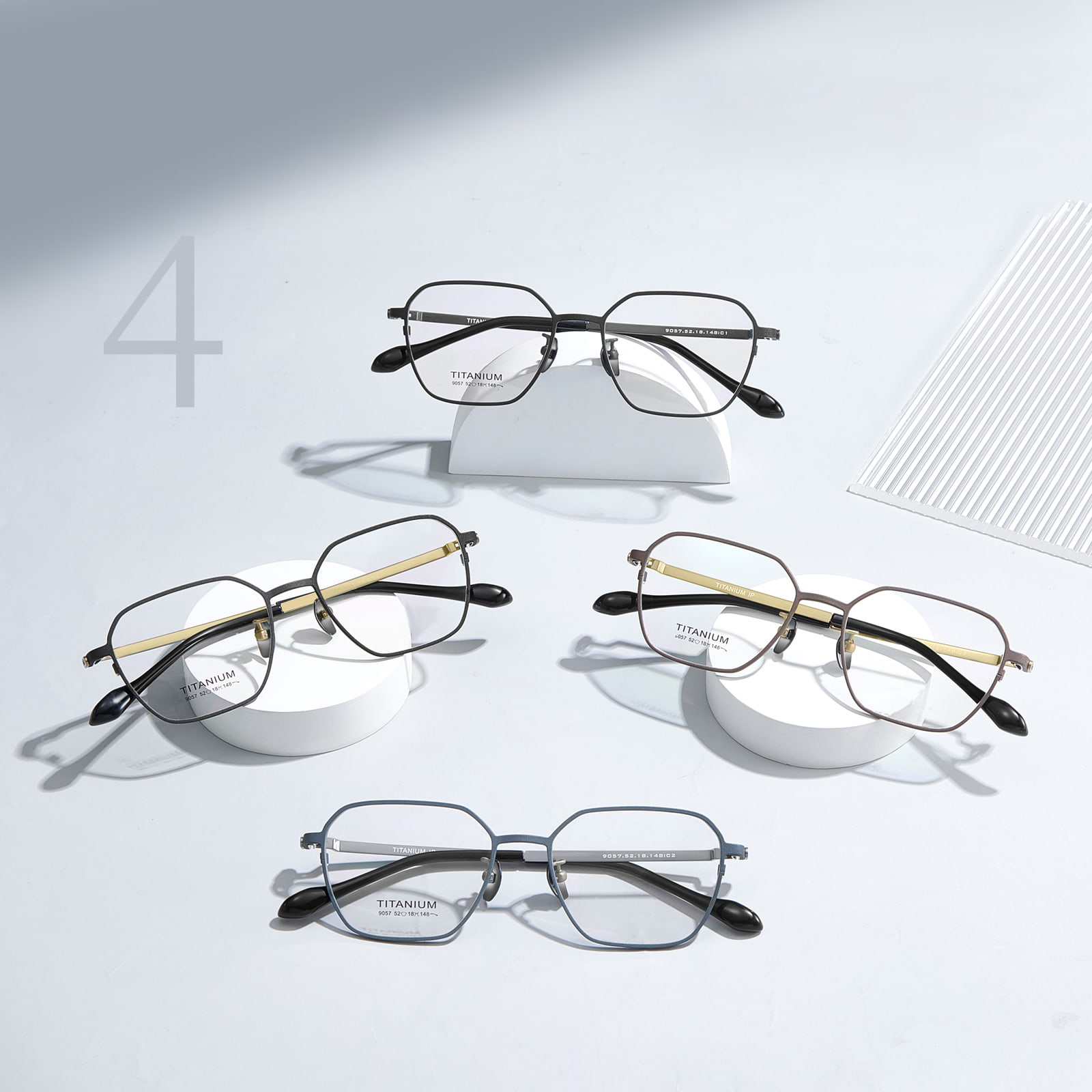 9057 Cermin Mata Titanium Tulen Diperibadi Potong Heksagon