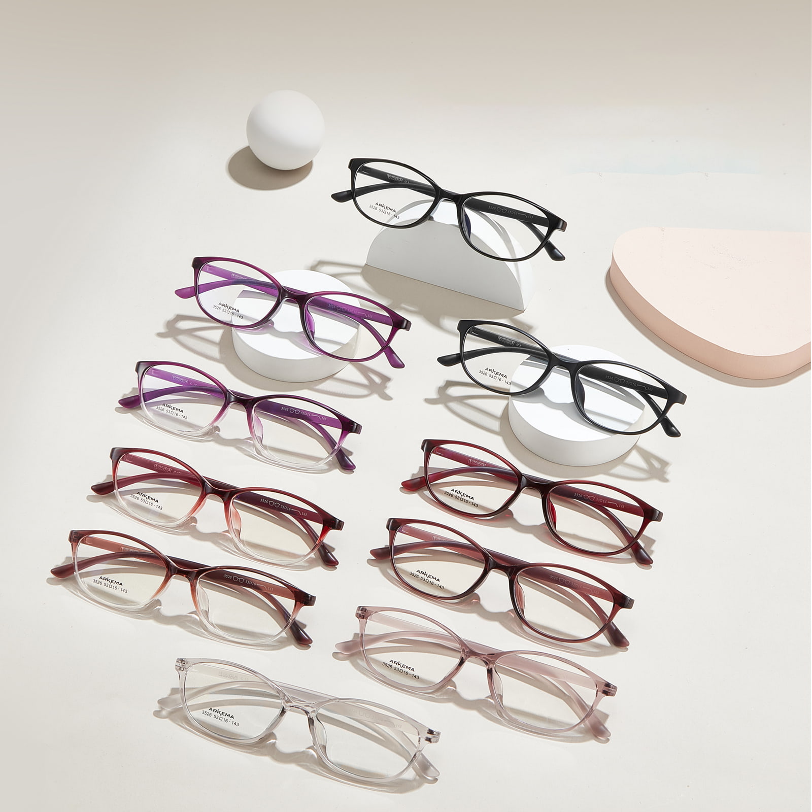 Bingkai 3526 Cat-Eye Sesuai dengan Cermin Mata TR90