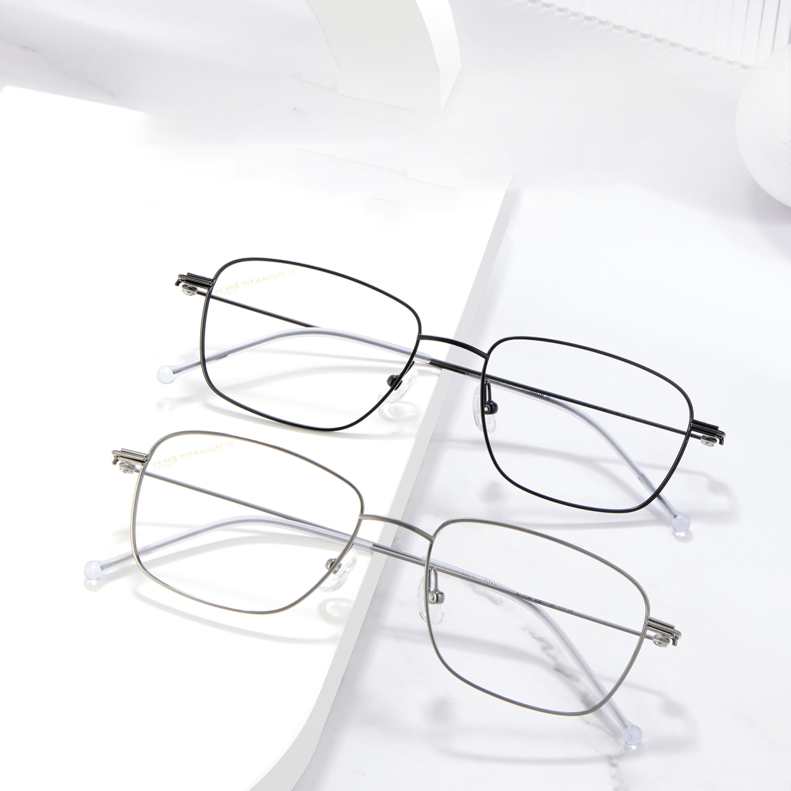 7734 Cermin Mata Titanium Tulen Bingkai Persegi Ultralight