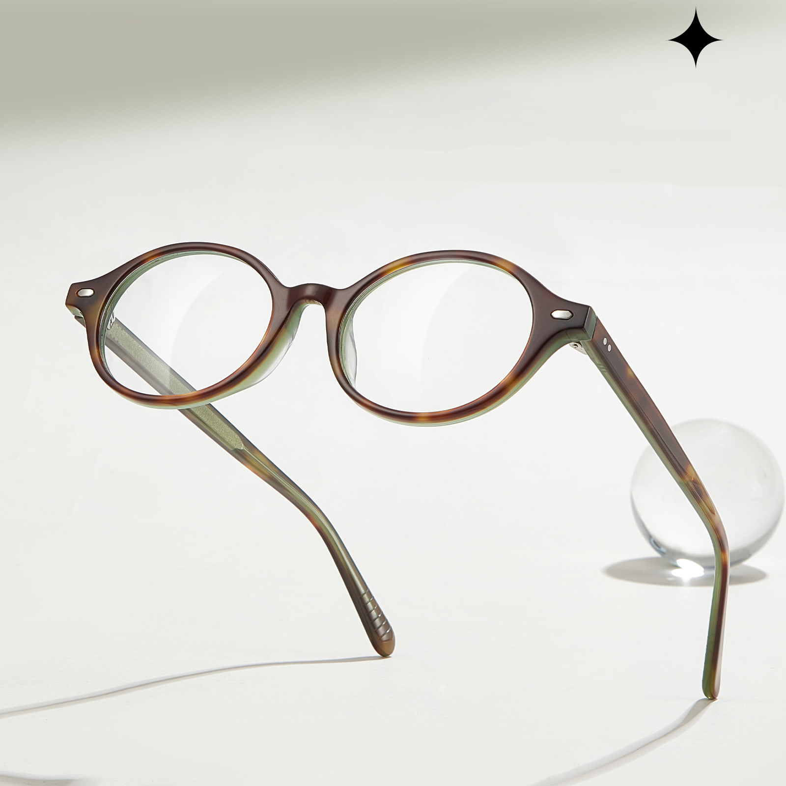 BC8046 Cermin Mata Hypoallergenic Acetate Ringkas Bujur